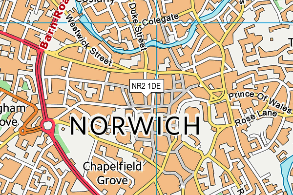 NR2 1DE map - OS VectorMap District (Ordnance Survey)