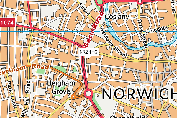 NR2 1HG map - OS VectorMap District (Ordnance Survey)