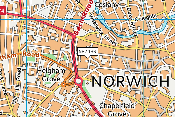 NR2 1HR map - OS VectorMap District (Ordnance Survey)