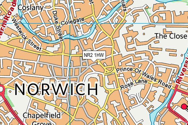 NR2 1HW map - OS VectorMap District (Ordnance Survey)