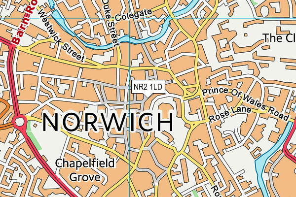 NR2 1LD map - OS VectorMap District (Ordnance Survey)