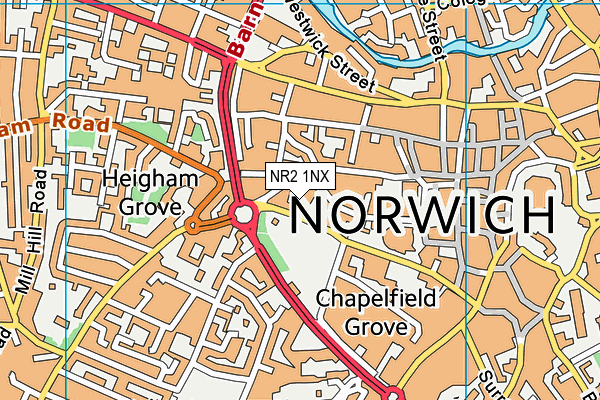 NR2 1NX map - OS VectorMap District (Ordnance Survey)
