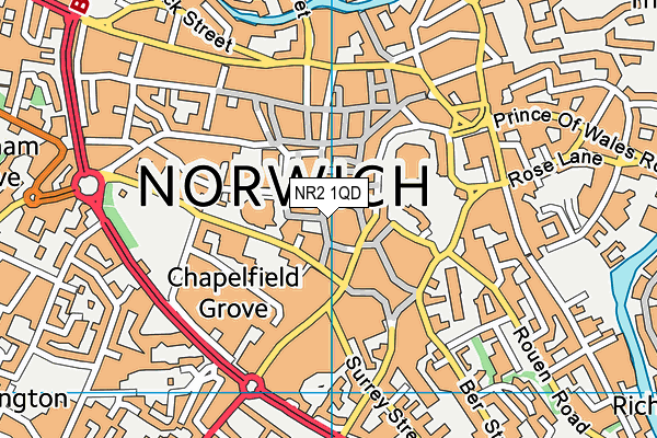 NR2 1QD map - OS VectorMap District (Ordnance Survey)