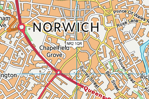 NR2 1QR map - OS VectorMap District (Ordnance Survey)