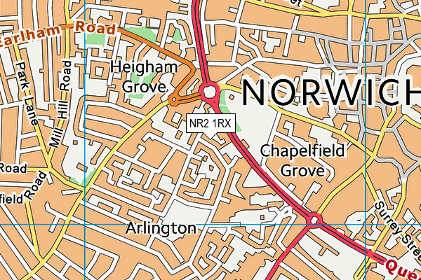 NR2 1RX map - OS VectorMap District (Ordnance Survey)