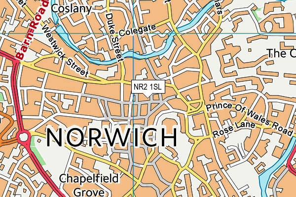 NR2 1SL map - OS VectorMap District (Ordnance Survey)