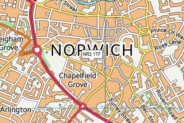 NR2 1TF map - OS VectorMap District (Ordnance Survey)