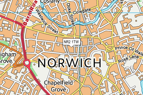 NR2 1TW map - OS VectorMap District (Ordnance Survey)
