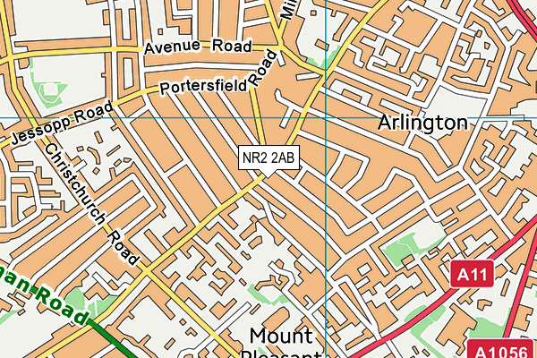 NR2 2AB map - OS VectorMap District (Ordnance Survey)