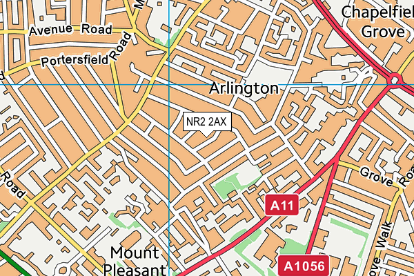 NR2 2AX map - OS VectorMap District (Ordnance Survey)