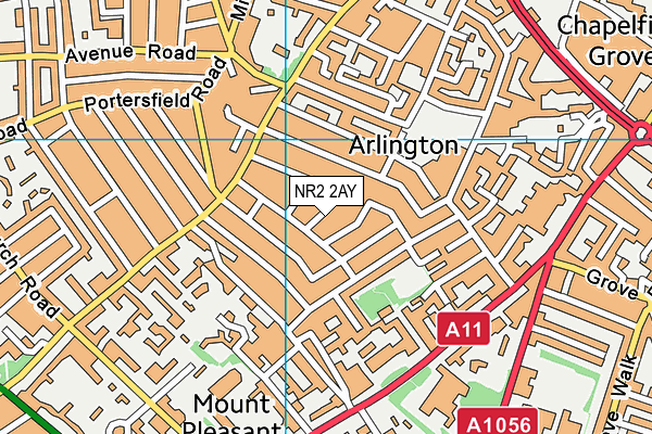 NR2 2AY map - OS VectorMap District (Ordnance Survey)