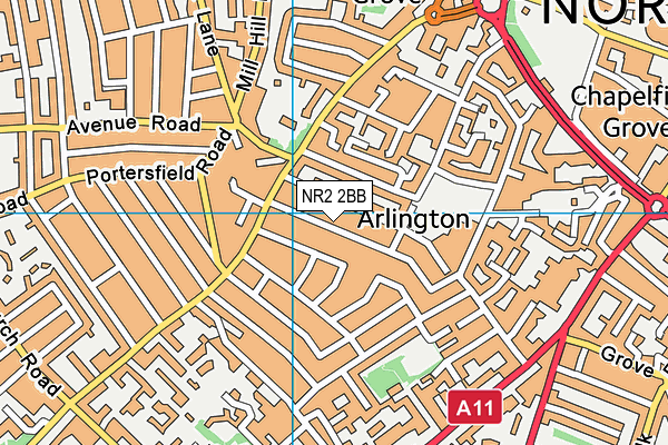 NR2 2BB map - OS VectorMap District (Ordnance Survey)