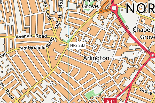 NR2 2BJ map - OS VectorMap District (Ordnance Survey)