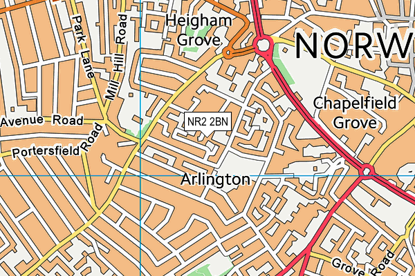 NR2 2BN map - OS VectorMap District (Ordnance Survey)