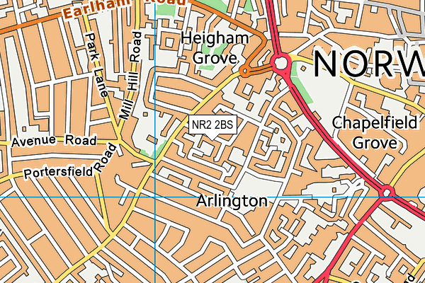 NR2 2BS map - OS VectorMap District (Ordnance Survey)
