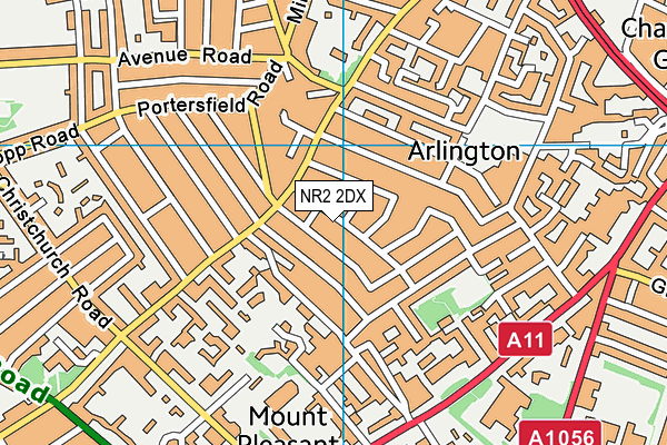 NR2 2DX map - OS VectorMap District (Ordnance Survey)