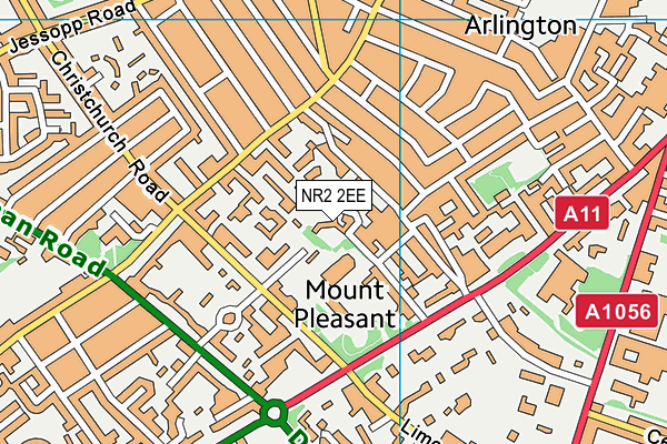 NR2 2EE map - OS VectorMap District (Ordnance Survey)
