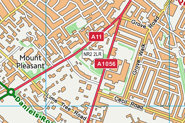 Town Close School map (NR2 2LR) - OS VectorMap District (Ordnance Survey)