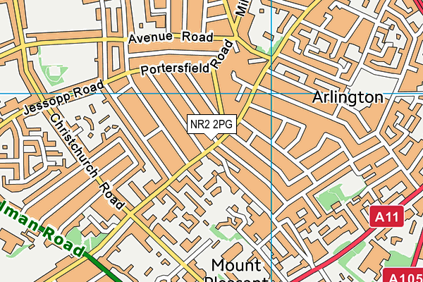 NR2 2PG map - OS VectorMap District (Ordnance Survey)