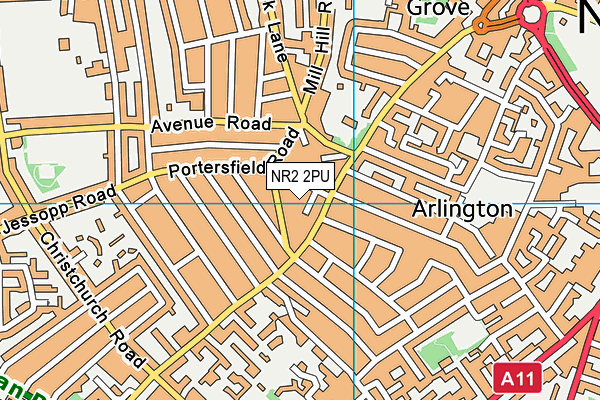 NR2 2PU map - OS VectorMap District (Ordnance Survey)