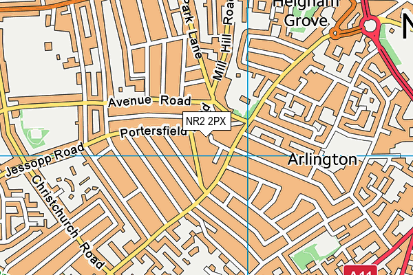 NR2 2PX map - OS VectorMap District (Ordnance Survey)