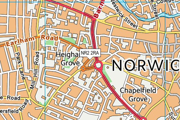 NR2 2RA map - OS VectorMap District (Ordnance Survey)