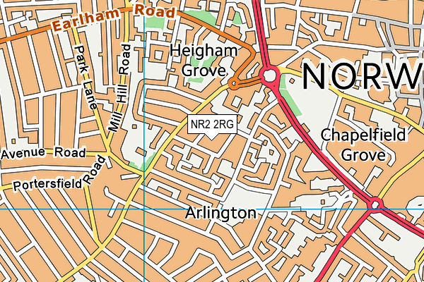 NR2 2RG map - OS VectorMap District (Ordnance Survey)