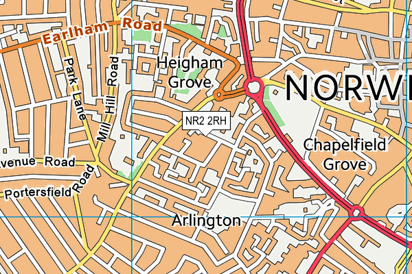 NR2 2RH map - OS VectorMap District (Ordnance Survey)