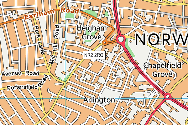 NR2 2RQ map - OS VectorMap District (Ordnance Survey)