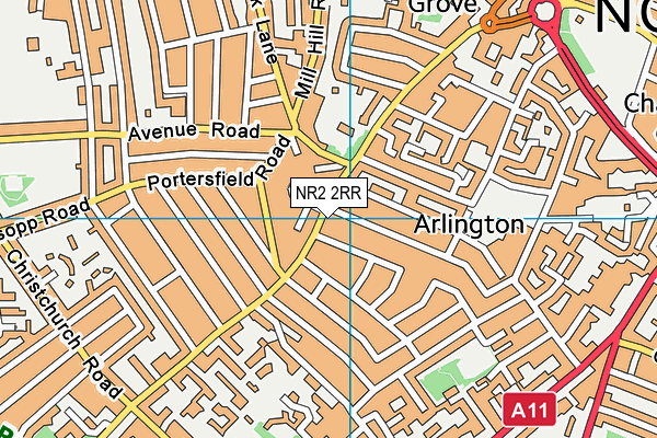 NR2 2RR map - OS VectorMap District (Ordnance Survey)
