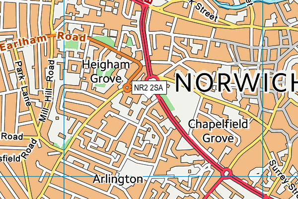 NR2 2SA map - OS VectorMap District (Ordnance Survey)