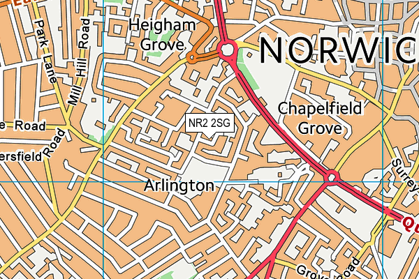 NR2 2SG map - OS VectorMap District (Ordnance Survey)