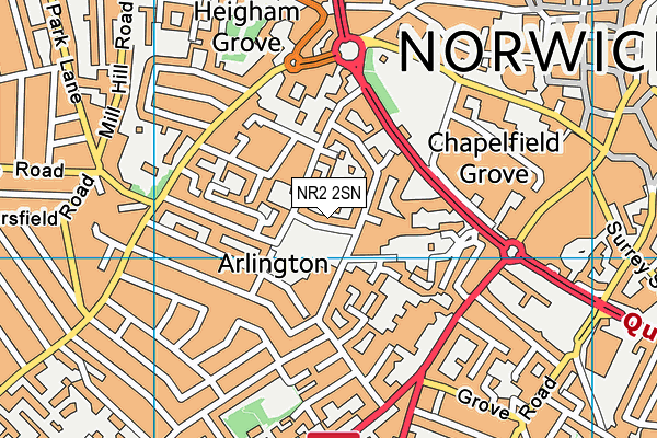 NR2 2SN map - OS VectorMap District (Ordnance Survey)