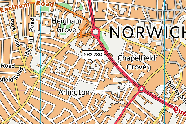 NR2 2SQ map - OS VectorMap District (Ordnance Survey)