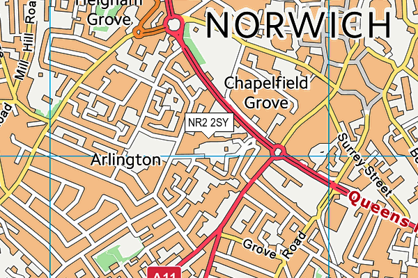 Bignold Primary School and Nursery map (NR2 2SY) - OS VectorMap District (Ordnance Survey)