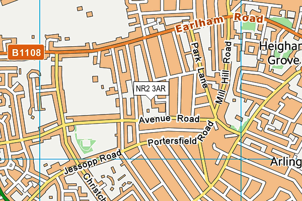 NR2 3AR map - OS VectorMap District (Ordnance Survey)