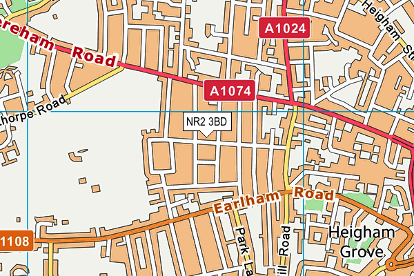 NR2 3BD map - OS VectorMap District (Ordnance Survey)