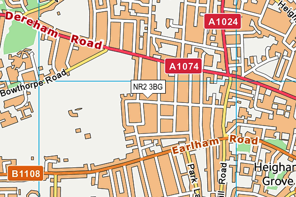 NR2 3BG map - OS VectorMap District (Ordnance Survey)