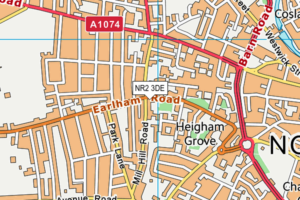 NR2 3DE map - OS VectorMap District (Ordnance Survey)