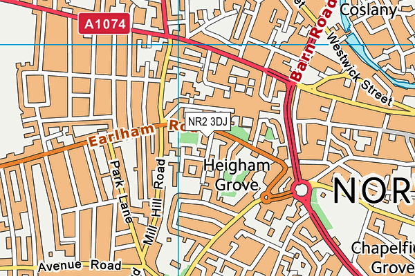 NR2 3DJ map - OS VectorMap District (Ordnance Survey)