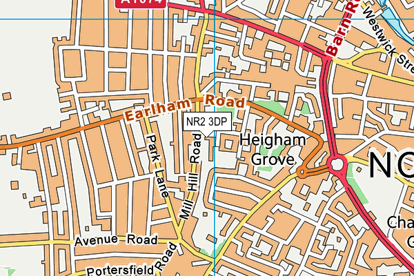 NR2 3DP map - OS VectorMap District (Ordnance Survey)