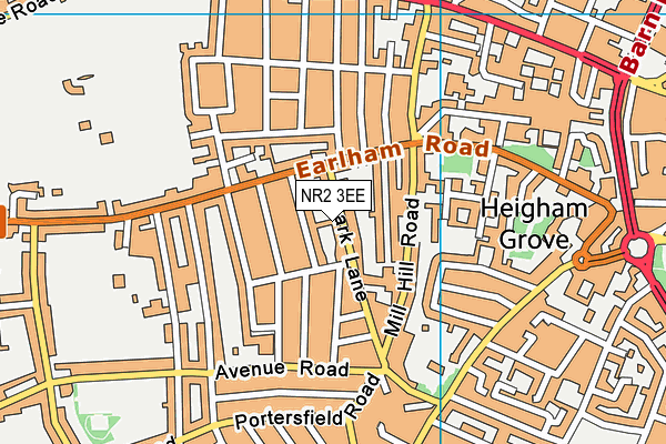 NR2 3EE map - OS VectorMap District (Ordnance Survey)