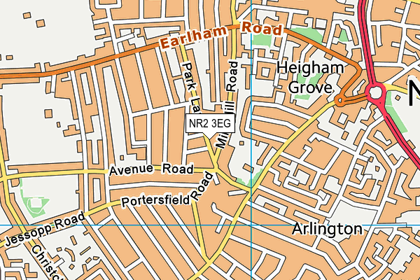 NR2 3EG map - OS VectorMap District (Ordnance Survey)