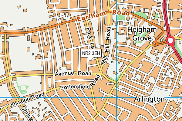 NR2 3EH map - OS VectorMap District (Ordnance Survey)