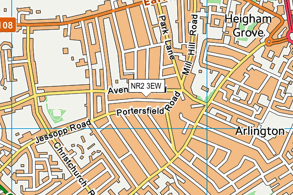 NR2 3EW map - OS VectorMap District (Ordnance Survey)