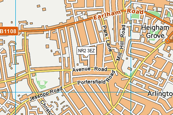 NR2 3EZ map - OS VectorMap District (Ordnance Survey)