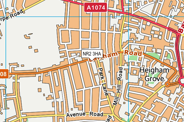 NR2 3HA map - OS VectorMap District (Ordnance Survey)