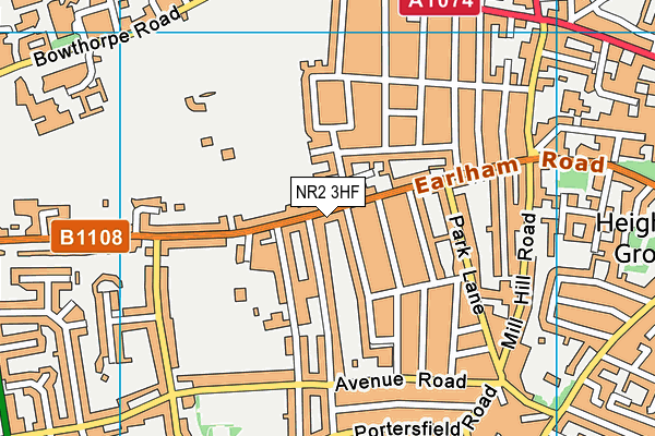 NR2 3HF map - OS VectorMap District (Ordnance Survey)