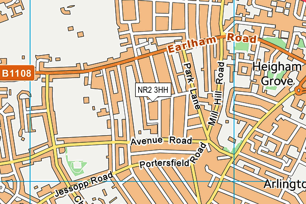 NR2 3HH map - OS VectorMap District (Ordnance Survey)