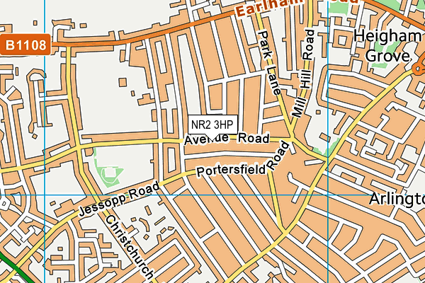 Avenue Junior School map (NR2 3HP) - OS VectorMap District (Ordnance Survey)